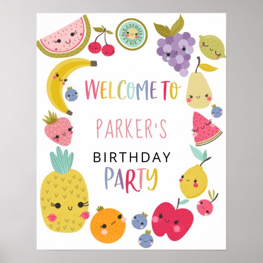 Twotti Frutti Birthday Welcome Poster (Voorkant)