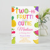 Twotti Frutti Cutie 2e verjaardag uitnodiging (Staand voorkant)