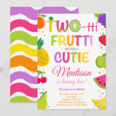 Twotti Frutti Cutie 2e verjaardag uitnodiging (Voorkant / Achterkant)