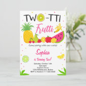 Twotti Frutti Feest Zomer 2e Verjaardagsuitnodigin Kaart (Staand voorkant)