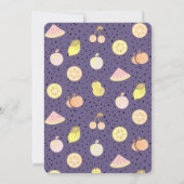 Twotti Frutti Fruit Oranje Paarse 2e Verjaardag Kaart (Achterkant)