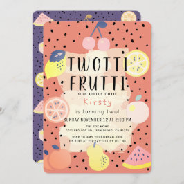Twotti Frutti Fruit Oranje Paarse 2e Verjaardag Kaart