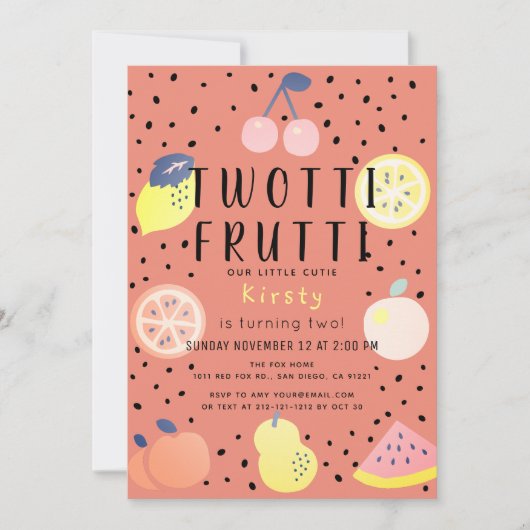 Twotti Frutti Fruit Sinaasappel 2e verjaardag Kaart (Voorkant)
