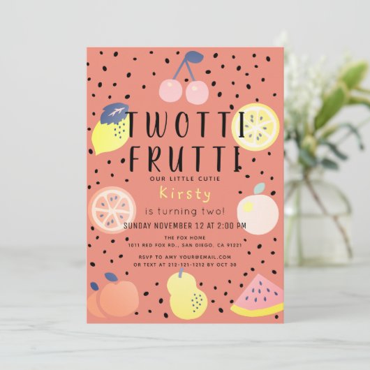 Twotti Frutti Fruit Sinaasappel 2e verjaardag Kaart (Staand voorkant)