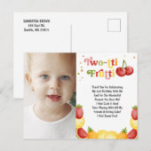 Twotti Frutti Fruity Tweede Verjaardag Bedankt Briefkaart (Voorkant / Achterkant)