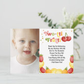Twotti Frutti Fun Tweede Verjaardagsfeest Bedankkaart (Staand voorkant)