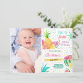Twotti Frutti Girl 2e verjaardag Aangepaste foto Kaart (Staand voorkant)