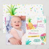 Twotti Frutti Girl 2e verjaardag Aangepaste foto Kaart (Voorkant / Achterkant)