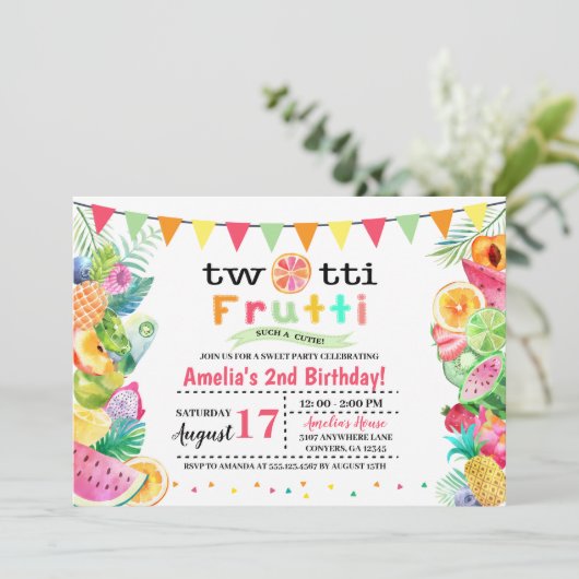 Twotti Frutti Kinderen Aanwezigheid Kaart (Staand voorkant)