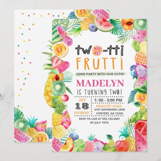 Twotti Frutti Kinderen Aanwezigheid Kaart (Voorkant / Achterkant)