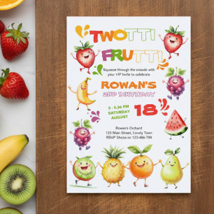 Twotti Frutti Kleurrijke Fruitige Pret 2e Verjaard Kaart