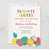 Twotti Frutti Meisjes Tweede Verjaardag Fruit Them Kaart (Voorkant)