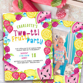 TWOtti Frutti Party 2e Verjaardag Foto Kaart