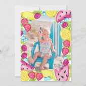 TWOtti Frutti Party 2e Verjaardag Foto Kaart (Achterkant)