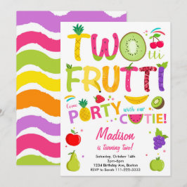 Twotti Frutti Party Cutie Verjaardagsuitnodiging Kaart