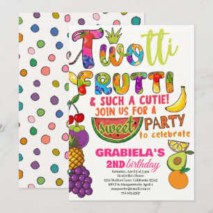 TWOtti Frutti Tropisch fruit 2e meisjes verjaardag Kaart