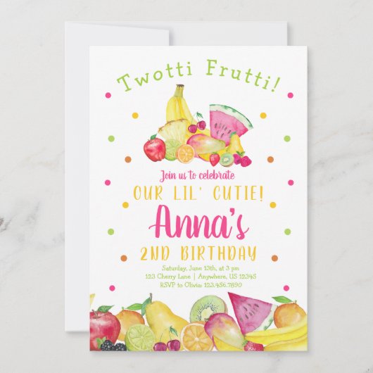 Twotti Frutti Verjaardag Kaart (Voorkant)