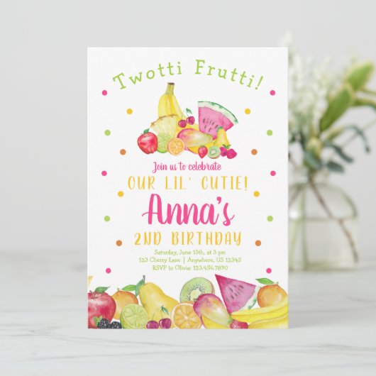 Twotti Frutti Verjaardag Kaart (Staand voorkant)