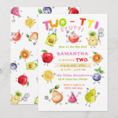 Twotti Frutti Verjaardagsfeest sjabloon Kaart (Voorkant / Achterkant)