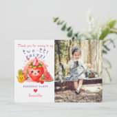 TWOTTI Tutti Frutti Zomer Fruit Meisje 2e Verjaard Bedankkaart (Staand voorkant)