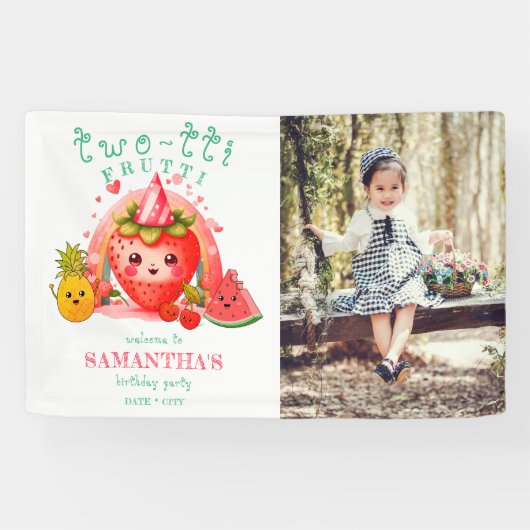 TWOTTI Tutti Frutti Zomerfruit Kinder 2e Verjaarda Spandoek (Horizontaal)