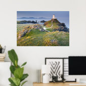 Twr Mawr Lighthouse op Llanddwyn Island Poster (Thuiskantoor)