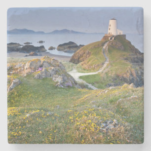Twr Mawr Lighthouse op Llanddwyn Island Stenen Onderzetter