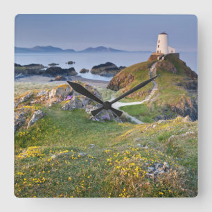 Twr Mawr Lighthouse op Llanddwyn Island Vierkante Klok