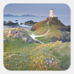 Twr Mawr Lighthouse op Llanddwyn Island Vierkante Sticker