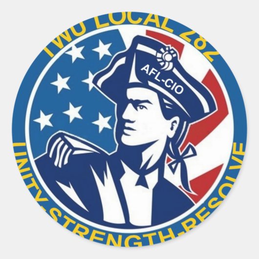 TWU Lokaal 282 Ronde Sticker (Voorkant)