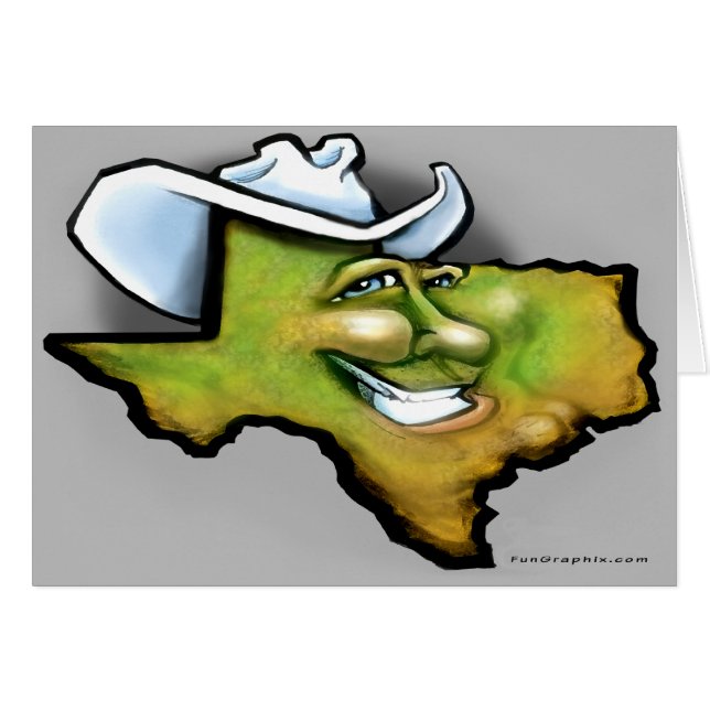TX Hill Country Cartoon Map Kaart (Voorkant Horizontaal)