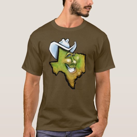 TX Hill Country Cartoon Map T-shirt (Voorkant)