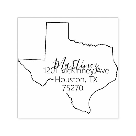 TX | Stempel van het Adres State of Texas Return (Design)
