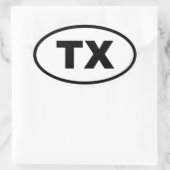 TX Texas Ovale Sticker (Tas)