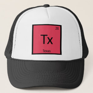 Tx - Texas State Chemie Periodiek Systeem Symbool Trucker Pet