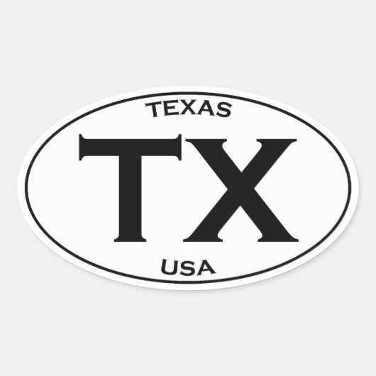 TX - Texas USA Ovale Sticker (Voorkant)
