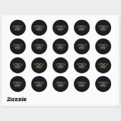 TX Totale Zonsverduistering 2024 Ronde Sticker (Vel)