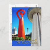 TX Tower of the Americas & Torch of Friendship Briefkaart (Voorkant / Achterkant)