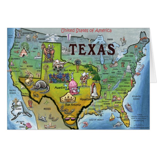 TX USA Map (Voorkant Horizontaal)
