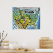 TX USA Map Poster (Keuken)