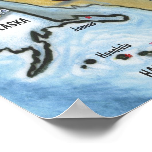 TX USA Map Poster (Hoek)