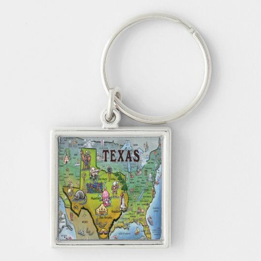 TX USA Map Sleutelhanger (Voorkant)