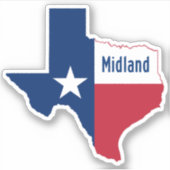 TX-vlag in Midland Sticker (Voorkant)