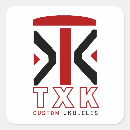 TXK Custom Ukuleles kleine stickers (Voorkant)