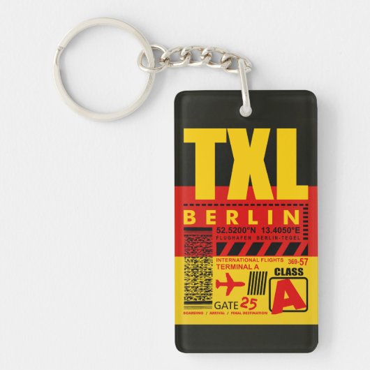 TXL Tegel Berlijnse luchthaven Sleutelhanger (Voorkant)