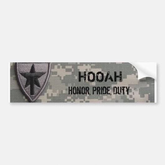 txsg HOOAH, Honor, Pride, Duty Bumpersticker (Voorkant)