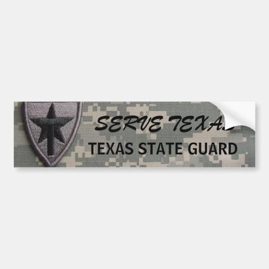 txsg-patch left, SERVE TEXAS, TEXAS STATE GUARD Bumpersticker (Voorkant)