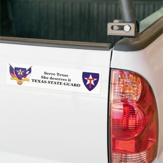 TXSG Serve Texas verdient het Bumpersticker (Op Truck)