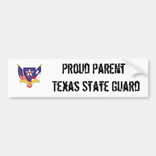 txsg trotse " texas " - staatsgarde bumpersticker (Voorkant)