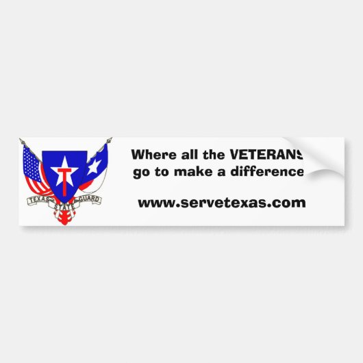 TXSG Waar alle VETERANEN gaan... Bumpersticker (Voorkant)